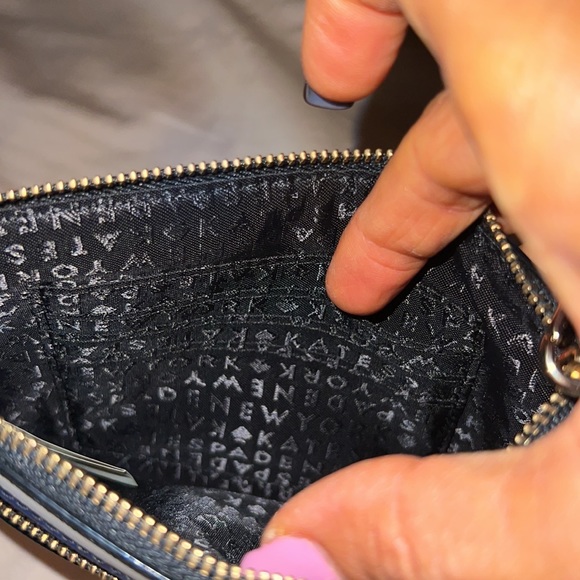 Kate Spade Blue, White, Pink, and Black Striped Wristlet - Picture 7 of 7